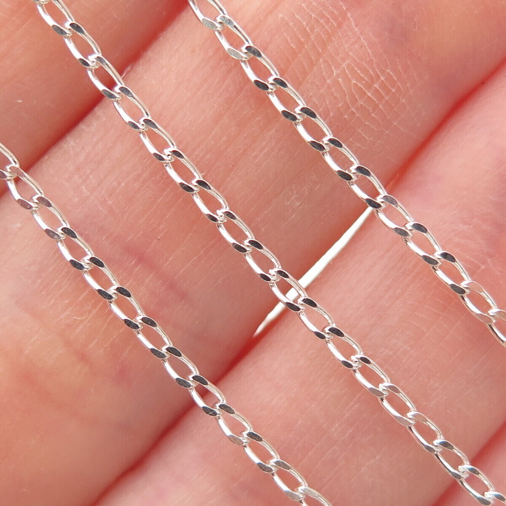 925 Sterling Silver Italy Curb Chain Necklace 18"